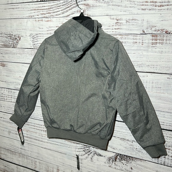 First Wave Gray Jacket Thick Zip Up Hood Size 8 NWT - Picture 10 of 15